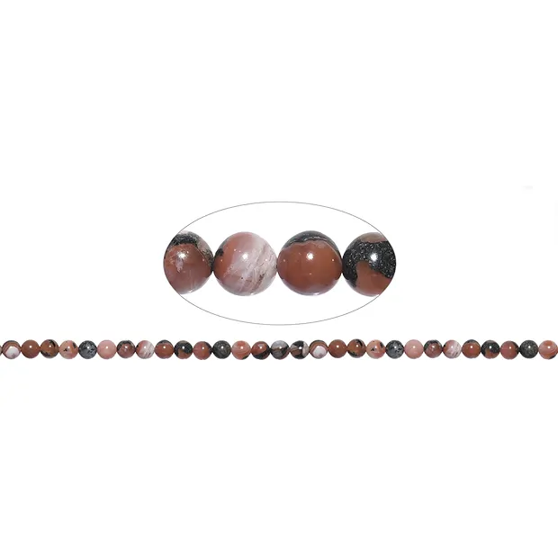 Rang de collier boules, Agate (agate basaltique rouge), 06mm | Marco Schreier