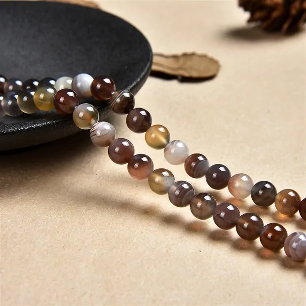 String Beads, Agate (Botswana), 06mm | wholesaler gems, healing stones & jewelry