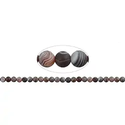 140010100710 Rang de collier boules, Agate (Botswana) mat, 08mm | Marco Schreier