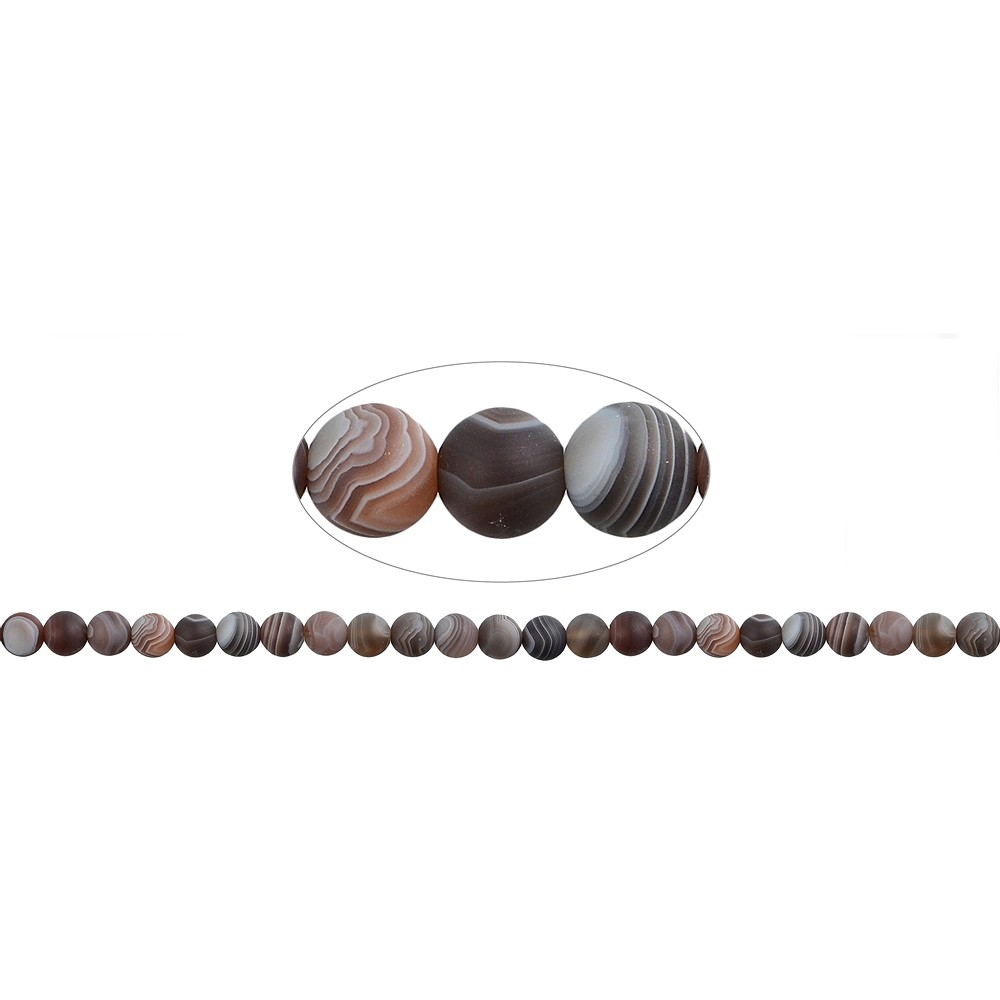 Rang de collier boules, Agate (Botswana) mat, 08mm | Marco Schreier