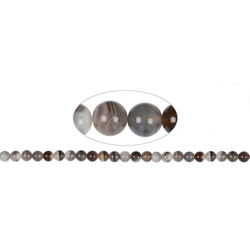 Rang de colliers boules, Agate, 08mm | Marco Schreier