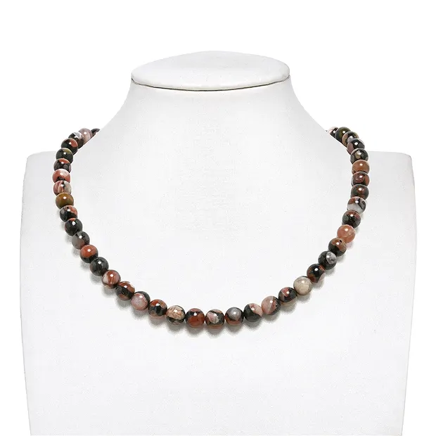 String Beads, Agate (red basalt agate), 08mm | wholesaler gems & healing stones