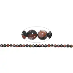 140010100721 String Beads, Agate (red basalt agate), 08mm | wholesaler gems & healing stones
