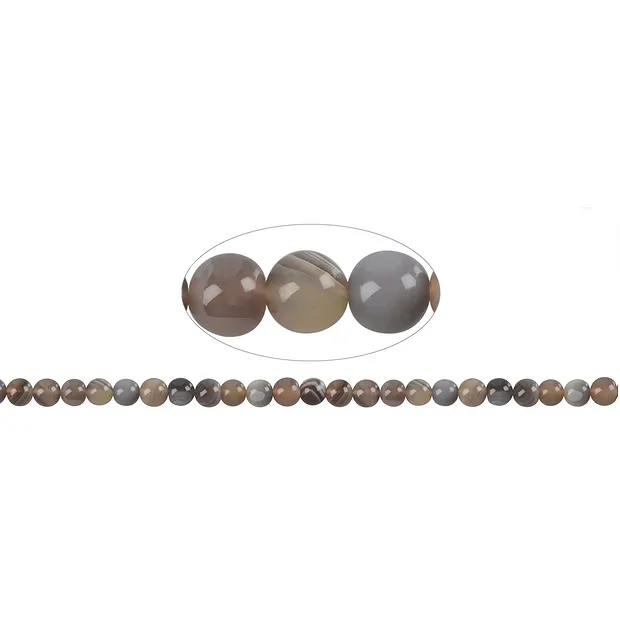 String Beads, Agate (Botswana), 08mm | wholesaler gems, healing stones & jewelry