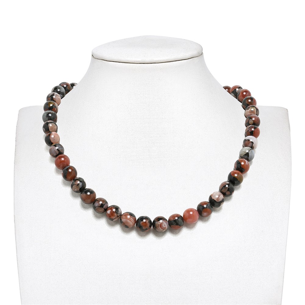 String Beads, Agate (red basalt agate), 10mm | wholesaler gems & healing stones