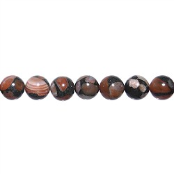 140010100921 Filo di perline, agata (agata rossa di basalto), 10 mm | Marco Schreier