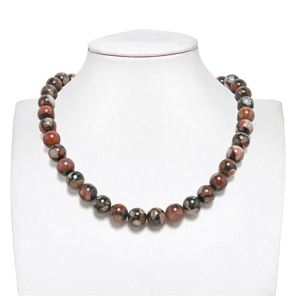 Rang de collier boules, Agate (agate basaltique rouge), 12mm | Marco Schreier