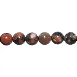 140010101021 Rang de collier boules, Agate (agate basaltique rouge), 12mm | Marco Schreier