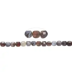 140010210422 Strand cube, Agate (Botswana), 08 x 08 x 08mm, faceted | Marco Schreier