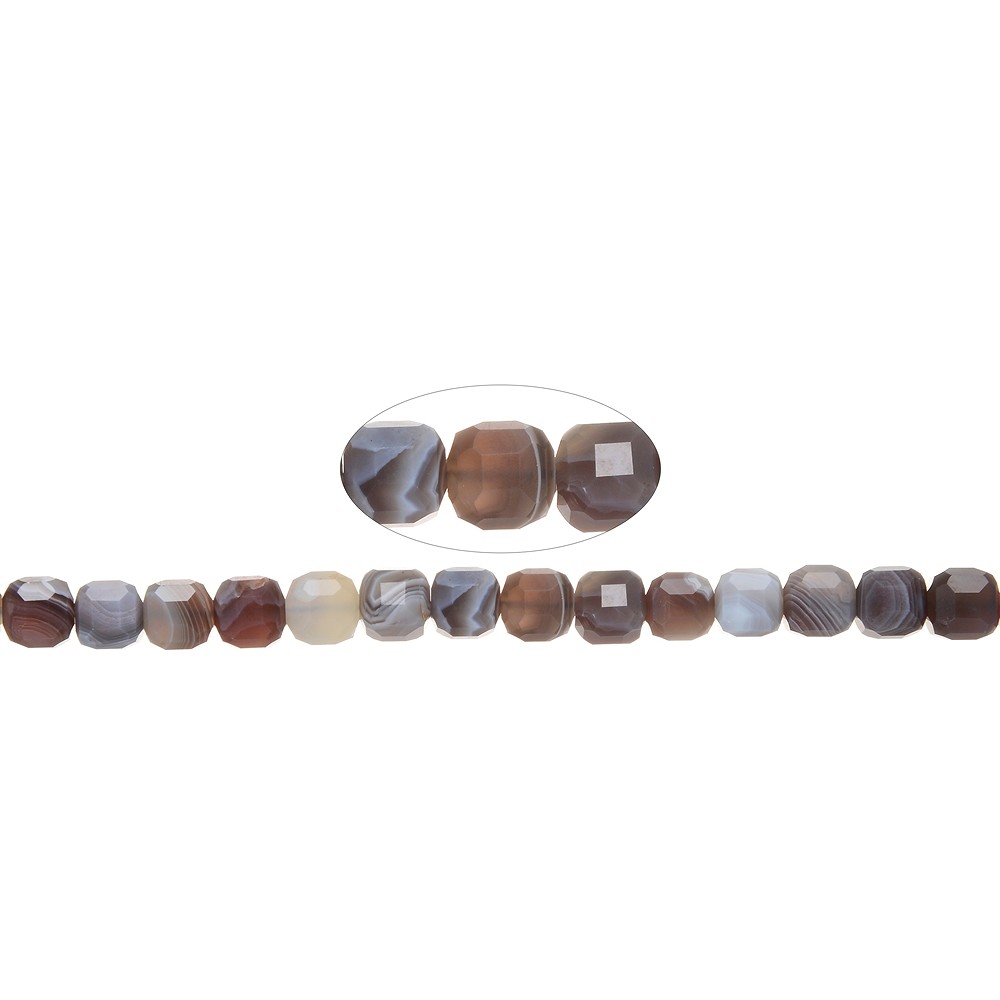 Fili di cubetti, Agata (Botswana), 08 x 08 x 08 mm, sfaccettati | Marco Schreier