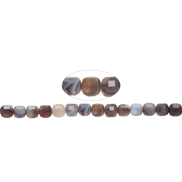Fili di cubetti, Agata (Botswana), 08 x 08 x 08 mm, sfaccettati | Marco Schreier