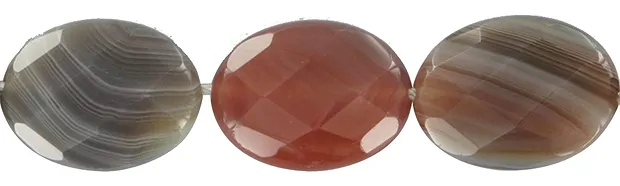Lense strand, Agate (Botswana), faceted, 20mm | wholesaler gems & healing stones