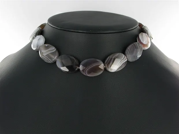 Rang de colliers Lentille, Agate (Botswana), facettée, 25mm | Marco Schreier