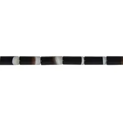 140010409420 Rang de collier, Agate (noir, blanc), 20 x 8mm (48cm) | Marco Schreier