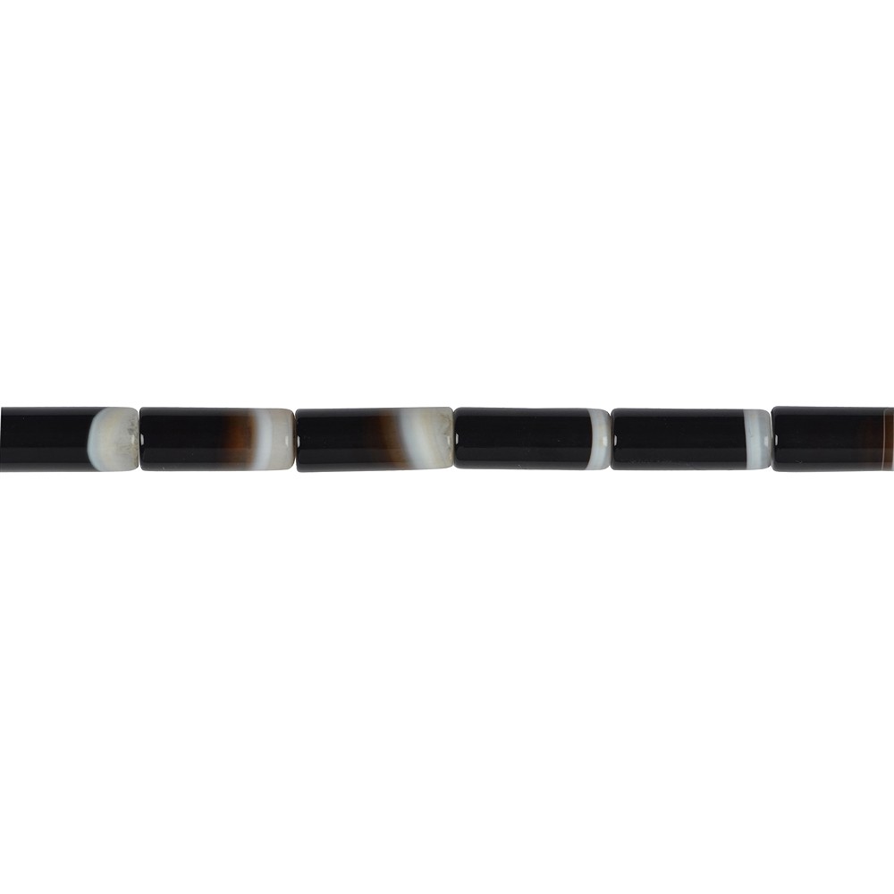 Rang de collier, Agate (noir, blanc), 20 x 8mm (48cm) | Marco Schreier