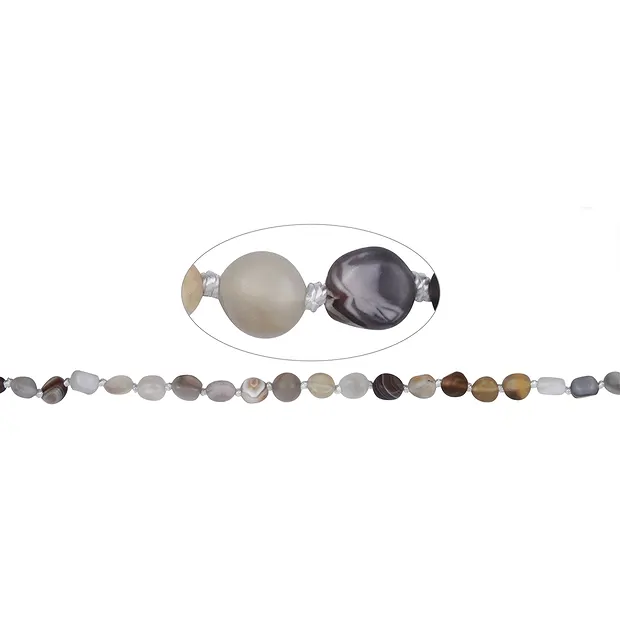 Rang de colliers Nugget, Agate (Botswana), mat, 08-10mm (60cm) | Marco Schreier