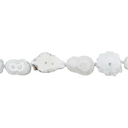 140010606295 Strang Scheiben, Achat (Druzy Flower weiß),16 - 22mm | Marco Schreier