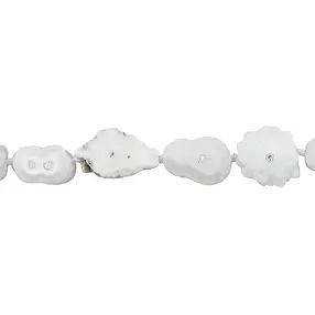 Strand of slices, Agate (white) (Druzy Flower),16 - 22mm | Marco Schreier