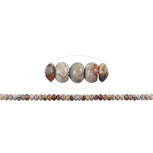 Strang Button Achat (Laceachat), 05 x 08mm | GH Edelsteine, Heilsteine & Schmuck