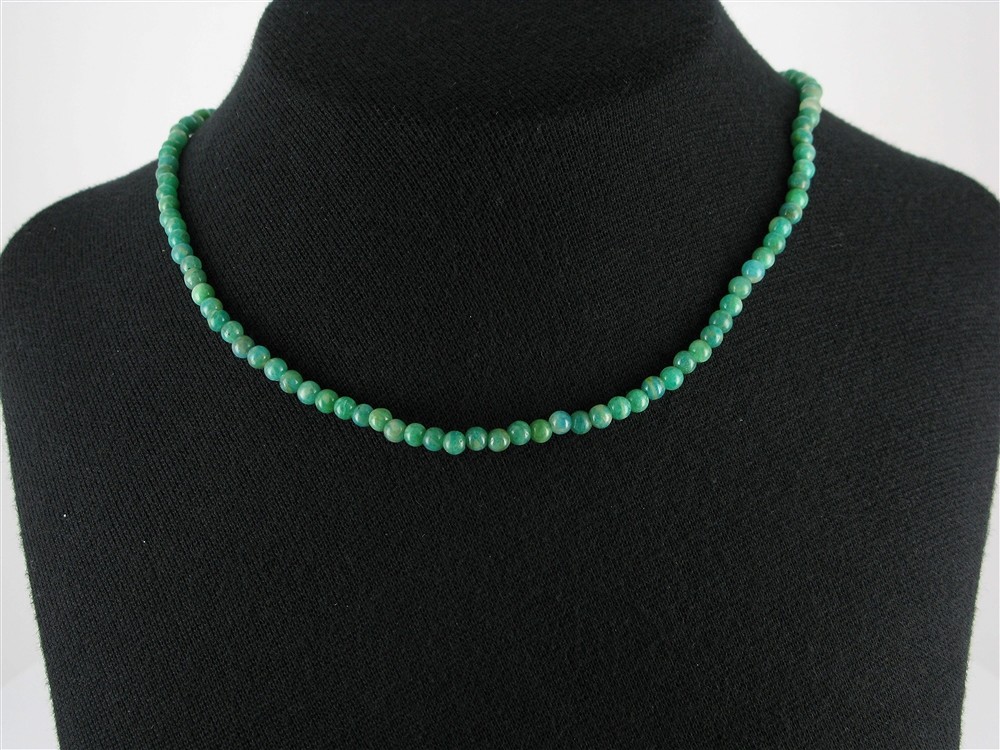 Fili di perline, Amazzonite (scura), 04 mm | grossista gemme e pietre curative