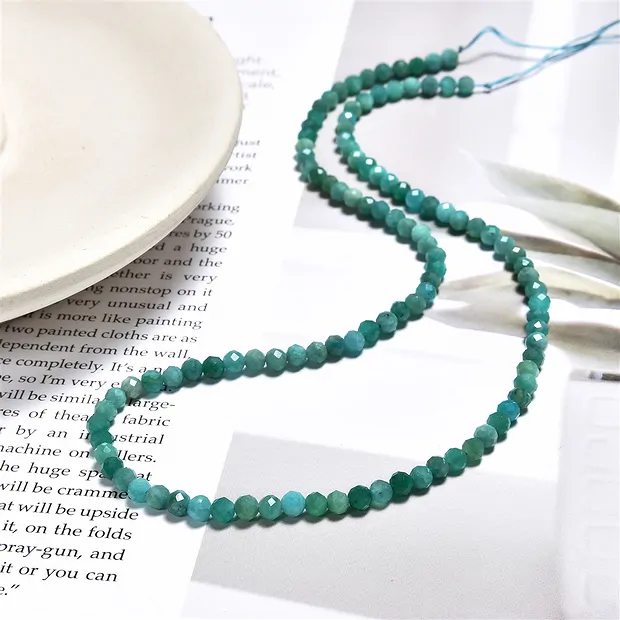 String Beads, Amazonite (dark), faceted, 04mm (39cm) | Marco Schreier