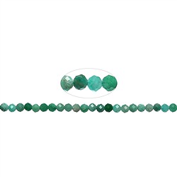 140110104926 Rang de colliers boules, Amazonite (fonc&#xE9;e), &#xE0; facettes, 04mm (39cm) | Marco Schreier