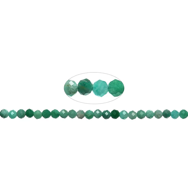 Strang Kugeln, Amazonit (dunkel), facettiert, 04mm (39cm) | Marco Schreier