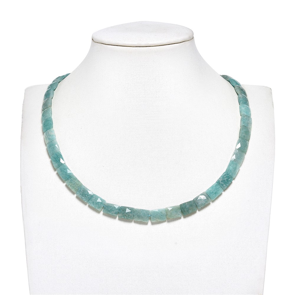 Rectangular strand, Amazonite, 10 x 8mm, faceted (39cm) | Marco Schreier