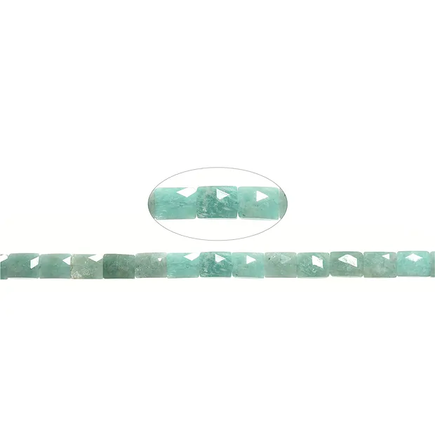 Rectangular strand, Amazonite, 10 x 8mm, faceted (39cm) | Marco Schreier