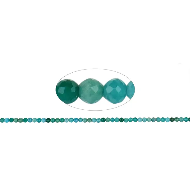 Button strand, Amazonite (dark), faceted, 03 x 04mm | Marco Schreier