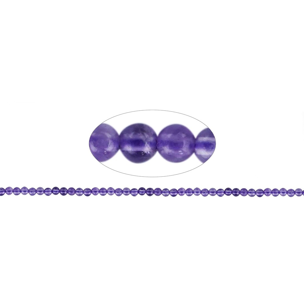 Strang Kugeln, Amethyst, 02mm | Großhändler Edelsteine, Heilsteine & Schmuck