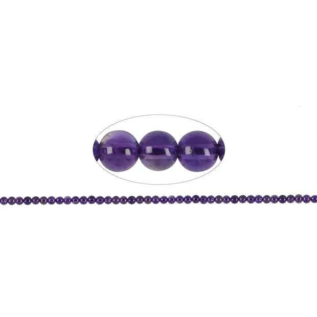 Strang Kugeln, Amethyst (dunkel) A, 03mm | GH Edelsteine, Heilsteine & Schmuck