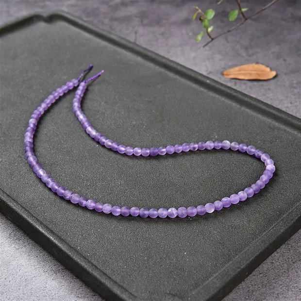 String Beads, Amethyst, matt, 04mm | wholesaler gems, healing stones & jewelry