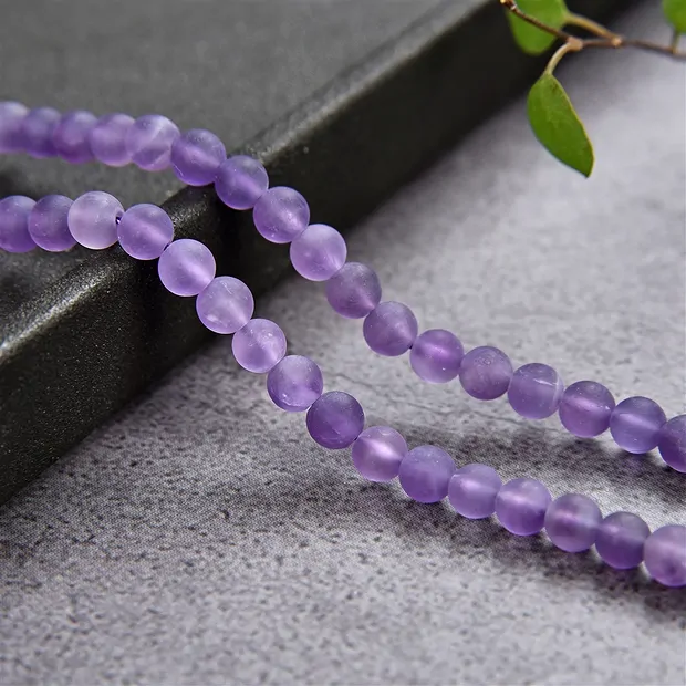 Strang Kugeln, Amethyst, matt, 04mm | Schreier Edelsteine, Heilsteine & Schmuck
