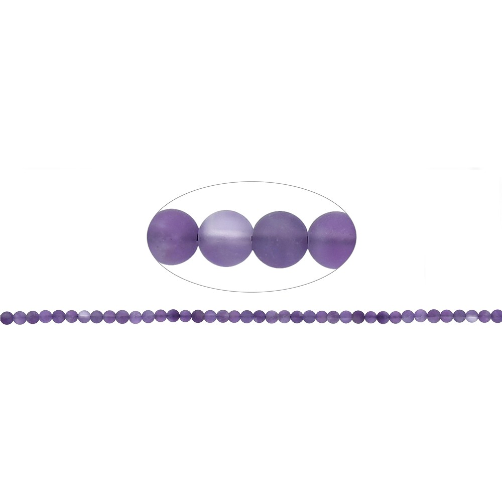 Filo di perline, ametista, opaco, 04 mm | grossista gemme e pietre curative