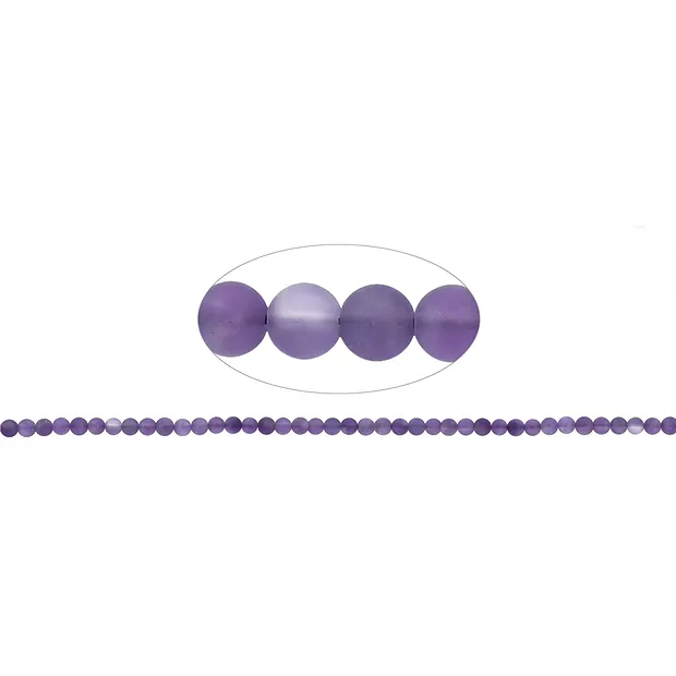 String Beads, Amethyst, matt, 04mm | wholesaler gems, healing stones & jewelry