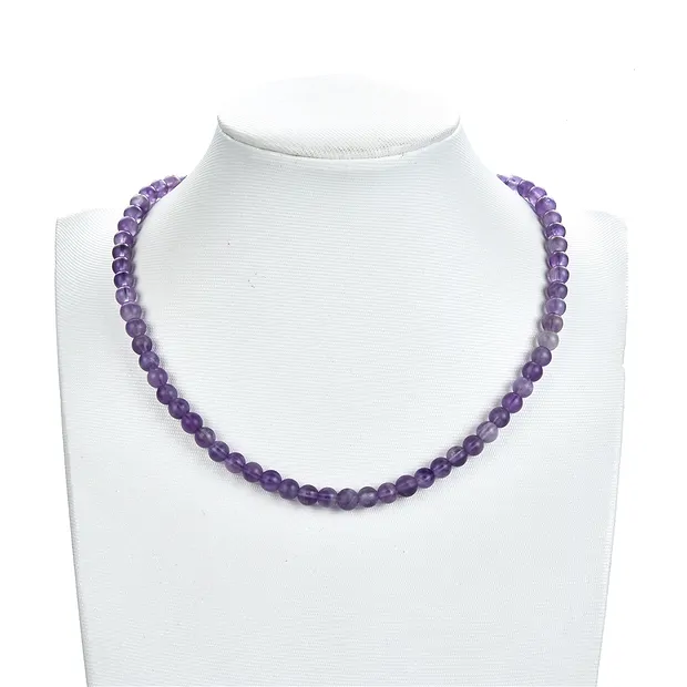 String Beads, amethyst, matt, 06mm | wholesaler gems, healing stones & jewelry
