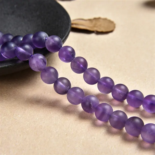 String Beads, Amethyst, matt, 08mm | wholesaler gems, healing stones & jewelry