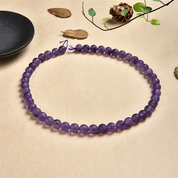 Strang Kugeln, Amethyst, matt, 08mm | Schreier Edelsteine, Heilsteine & Schmuck
