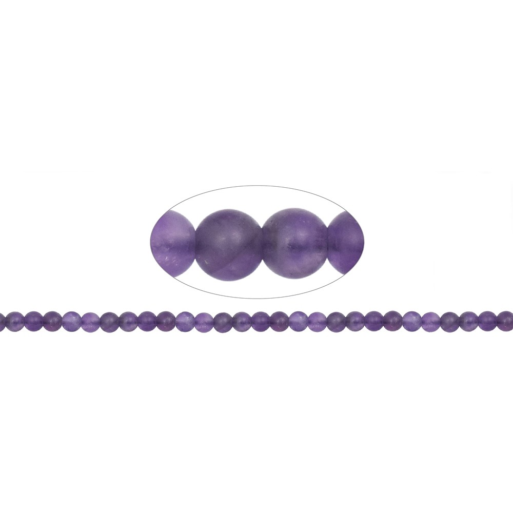 Rang de colliers boules, améthyste, mat, 08mm | Marco Schreier