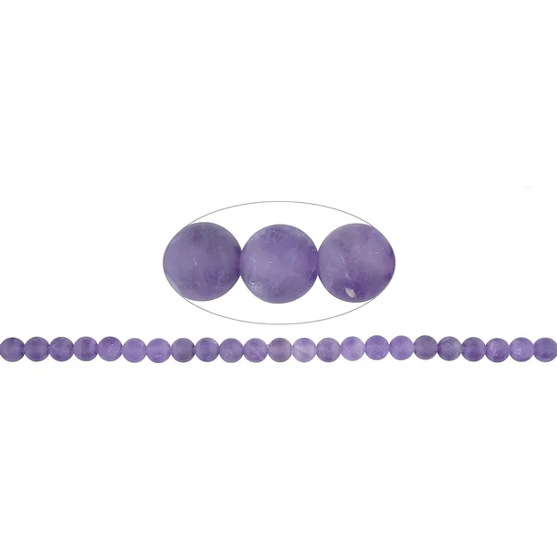 Strang Kugeln, Amethyst AA, matt, 08mm | Edelsteine, Heilsteine & Schmuck-Handel