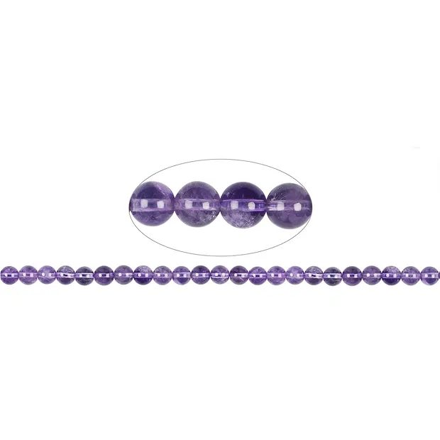 String Beads, Amethyst (lilac), 08mm | wholesaler gems, healing stones & jewelry