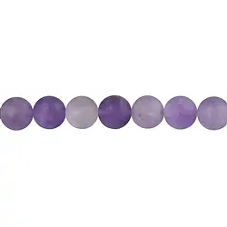 140120100917 Strang Kugeln, Amethyst (teilw. Ametrin) hell, matt, 10mm | Marco Schreier