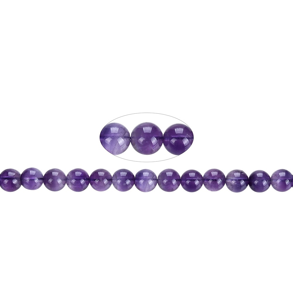 Filo di perline, ametista (lilla), 10 mm | grossista gemme e pietre curative