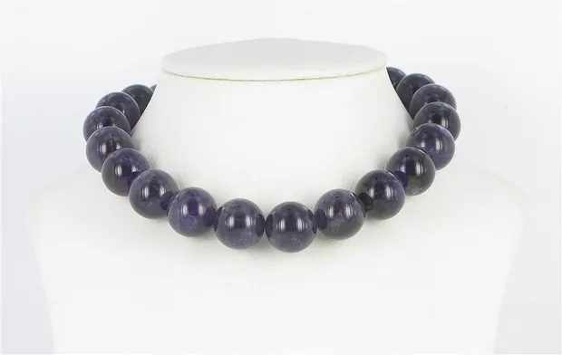 Strang Kugeln, Amethyst (dunkel), 16mm | Edelsteine, Heilsteine & Schmuck-Handel