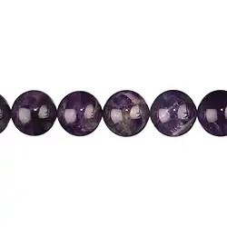 140120101221 String Beads, Amethyst (dark), 16mm | wholesaler gems, healing stones & jewelry