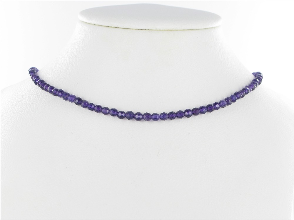 Rang de collier boules, améthyste, à facettes, 04mm (38cm) | Marco Schreier