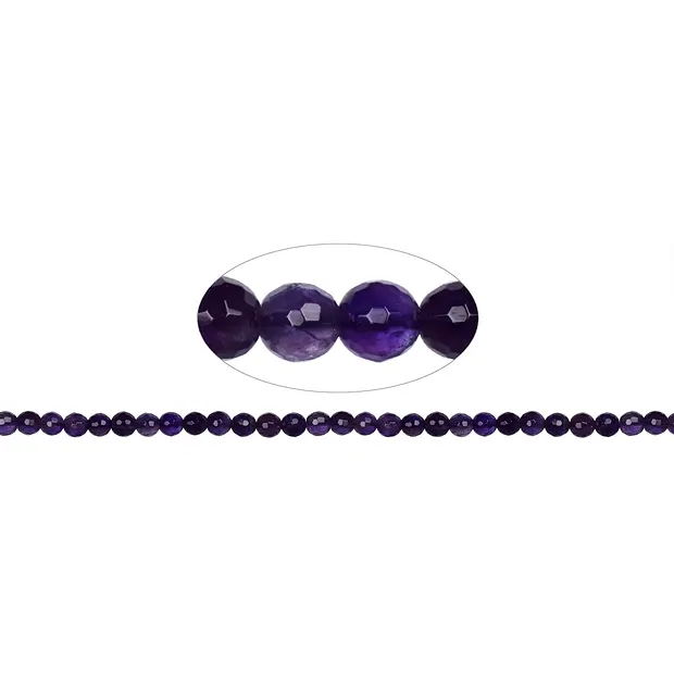 Rang de collier boules, améthyste, à facettes, 06mm (39cm) | Marco Schreier
