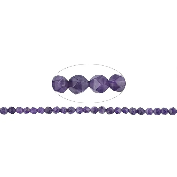 Rang de collier boules, améthyste, à facettes (Starcut), 06-07mm | Marco Schreier