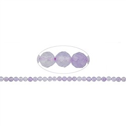 140120109520 Cuentas preciosas, amatista (lavanda), facetada, 05mm (39cm) | Marco Schreier